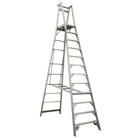 Indalex Pro-Series Aluminium 12 Step 3.6m Platform Ladder (4.6m Rail)