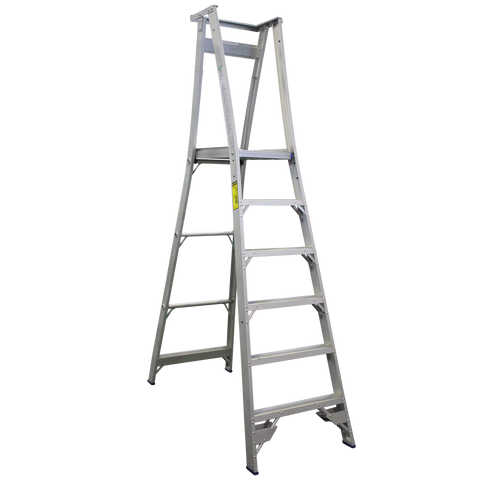 Indalex Pro-Series Aluminium 6 Step 1.8m Platform Ladder (2.7m Rail)