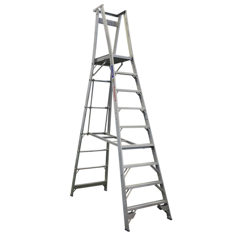 Indalex Pro-Series Aluminium 9 Step 2.7m Platform Ladder (3.7m Rail)