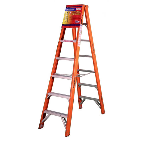 Indalex Tradesman Fibreglass Double Sided Step Ladder 2.4m 8ft