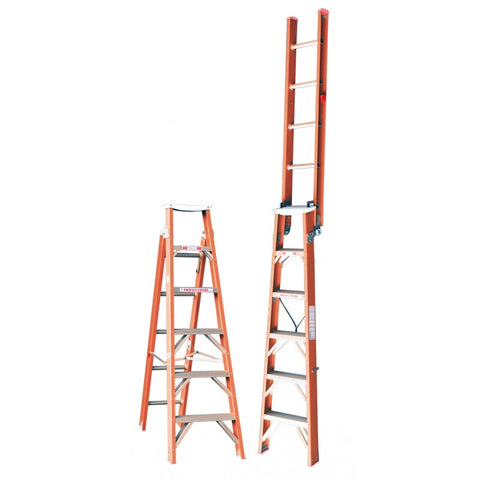 Indalex Tradesman Fibreglass Dual Purpose Step Ladder 1.8m - 3.2m 6ft