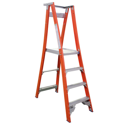Indalex Pro-Series Fibreglass 4 Step 1.2m Platform Ladder (2.1m Rail)