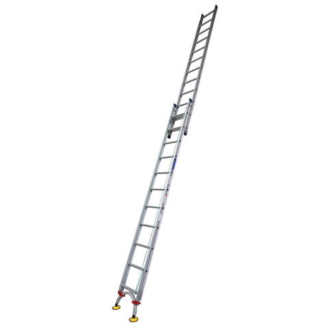 Indalex Pro Series Aluminium Extension Ladder 3.8m - 6.5m with Level-Arc