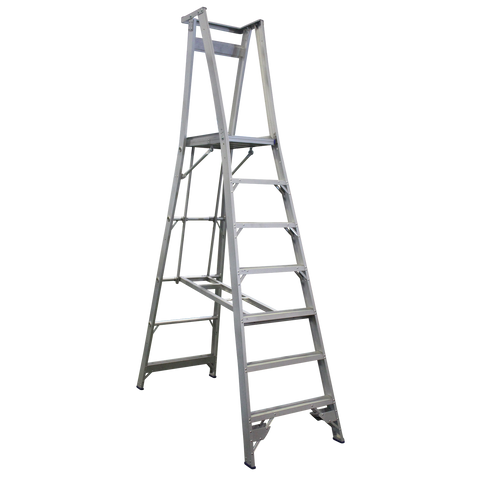 Indalex Pro-Series Aluminium 7 Step 2.1m Platform Ladder (3m Rail)