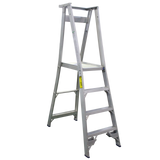 Indalex Pro-Series Aluminium 4 Step 1.2m Platform Ladder (2.1m Rail)