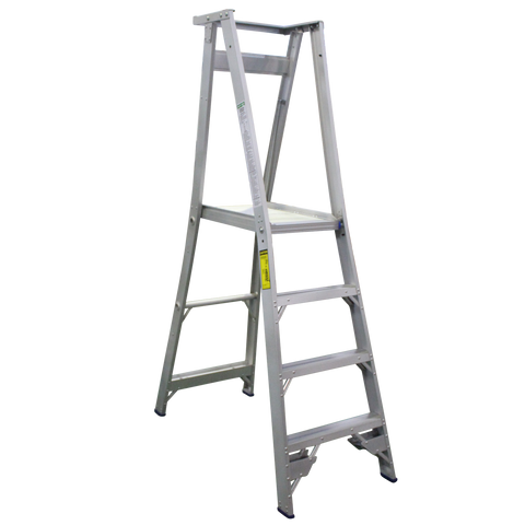 Indalex Pro-Series Aluminium 4 Step 1.2m Platform Ladder (2.1m Rail)