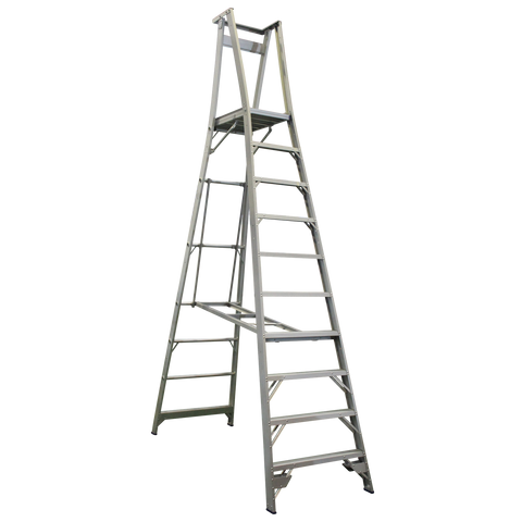 Indalex Pro-Series Aluminium 10 Step 3m Platform Ladder (4m Rail)