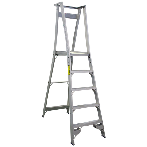 Indalex Pro-Series Aluminium 5 Step 1.5m Platform Ladder (2.4m Rail)