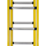 Zoomed In Stiles and Rungs Of The FED9.4 PowerMaster Fibreglass Extension Ladder 5.8m - 9.4m 