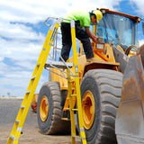 Branach WorkMaster Wide 550mm 8 Step Platform Ladder (Platform Height 2.4m) In Use With Heavy Machinery