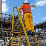 Person Climbing The Branach CorrosionMaster 4 Step Platform Ladder (Platform Height 1.2m) 