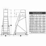 navigatorPRO platform ladder size chart