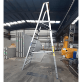 Indalex Pro-Series Aluminium 10 Step 3m Platform Ladder (4m Rail) in factory