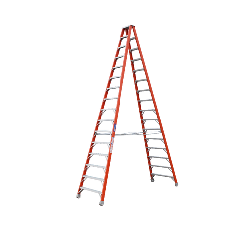 Main Image of Indalex Pro-Series Fibreglass Double Sided Step Ladder 4.9m 16ft