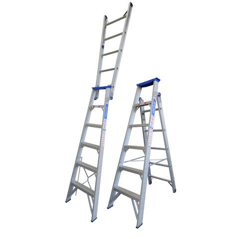 Indalex Pro Series Aluminium Dual Purpose "Up n Up" Ladder 1.8m-3.2m