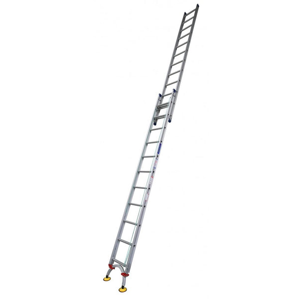 Indalex Pro Series Aluminium Extension Ladder 6.3m - 10.8m with Level ...