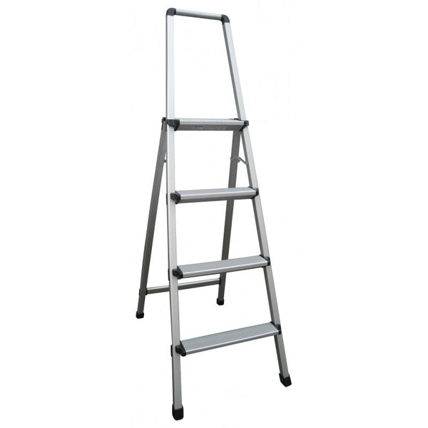 Indalex Aluminium 4 Step Domestic Ladder With Handrails 1.1m