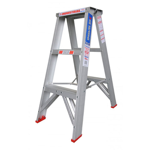 Indalex Tradesman Aluminium Double Sided Step Ladder 0.9m 3ft