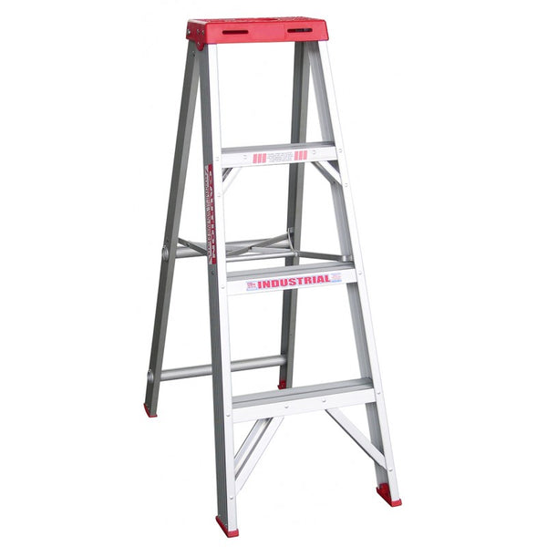 Indalex Tradesman Aluminium Single Sided Step Ladder 1.2m 4ft