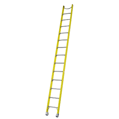 Indalex Pro-Series Fibreglass Single Ladder 4.9m/16f - Access World - 1