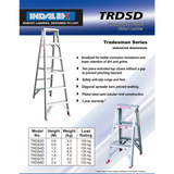 Indalex Tradesman Aluminium Double Sided Step Ladder 0.9m/3f - Access World - 2