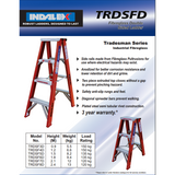 Indalex Tradesman Fibreglass Double Sided Step Ladder 1.5m/5f - Access World - 2