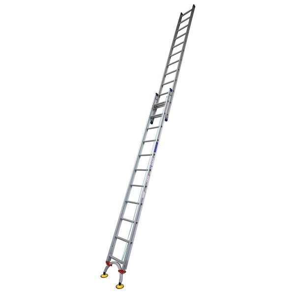Indalex Pro Series Aluminium Extension Ladder 3.8m - 6.5m with Level-Arc