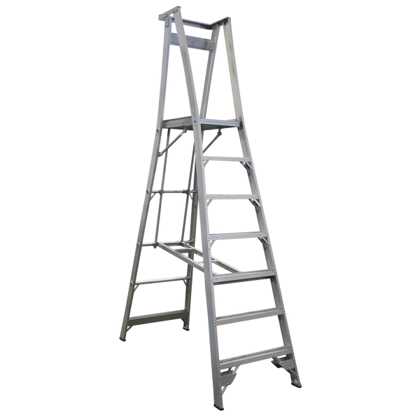 Indalex Pro-Series Aluminium 7 Step 2.1m Platform Ladder (3m Rail)