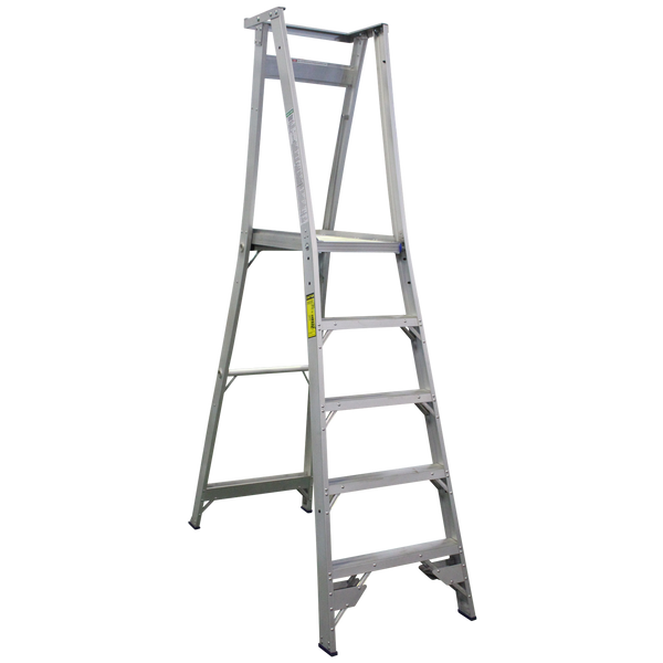 Indalex Pro-Series Aluminium 5 Step 1.5m Platform Ladder (2.4m Rail)