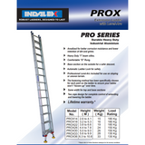 Indalex Pro-Series Aluminium Extension Ladder with Level Arc 5.6-9.9m - Access World - 2