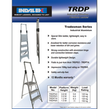 Indalex Tradesman Aluminium Slimline Platform Ladder 2.1m/1.2m - Access World - 2
