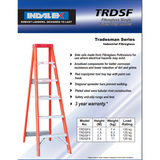 Indalex Tradesman Fibreglass Single Sided Step Ladder 2.1m/7f - Access World - 2