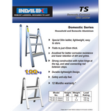 Indalex Domestic Aluminium Slimline Ladder 0.8m/3f - Access World - 2